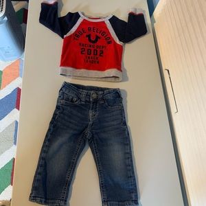 🥳01/23 HP🥳TRUE RELIGION Baby Moto 2PC, Size 12M